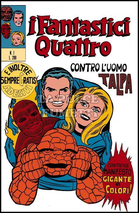 FANTASTICI QUATTRO #     1: I F4 CONTRO L'UOMO TALPA +  MANIFESTO NO ADESIVI